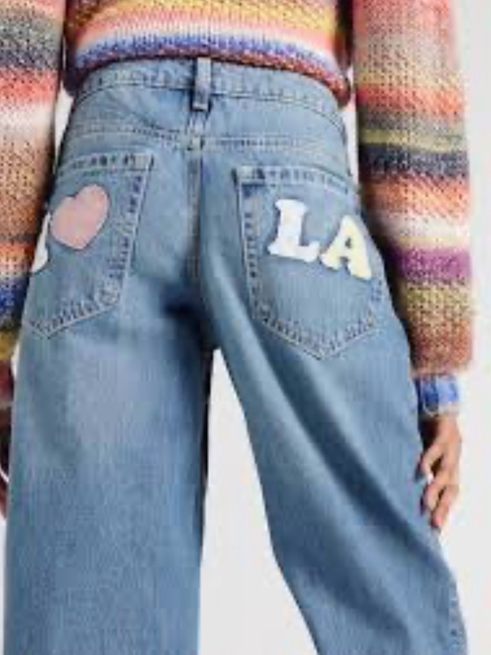 Hollister Low Rise Baggy I Love LA Blue Wide-Leg Jeans Size 26 L